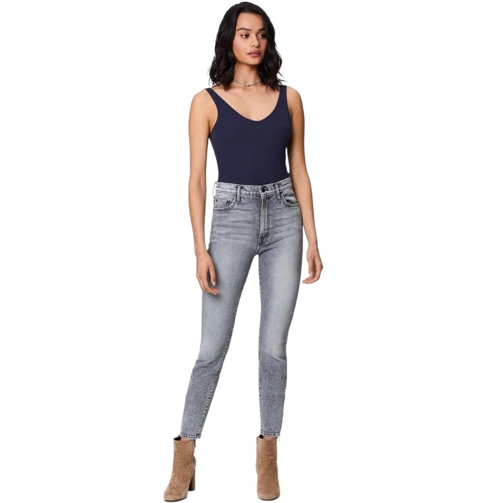 MOTHER Gray Ankle Cropped Jeans